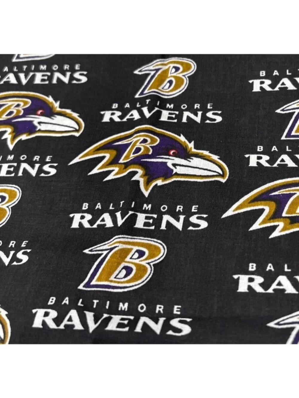 Baltimore Ravens NFL Licensed Cotton Fabric 1/2 yard x 58